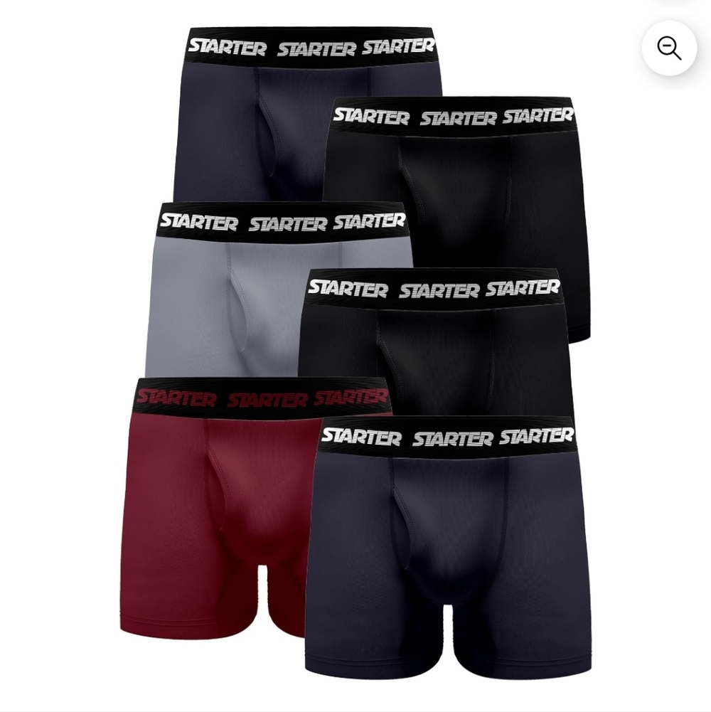 Starter Men’s Active Performance Boxer Briefs, 6-Pack, Size Medium‎ 34-36